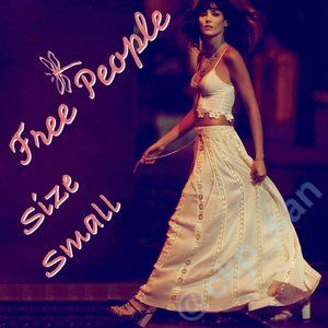 Rare Free People FP ONE Ribbon Corset Maxi Skirt Sz S